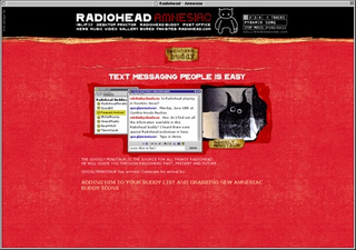 Radiohead’s Hollywood & Vine website, 2001. Photo courtesy of Robin Bechtel, Jennifer Bird, and Lauren Goldberg